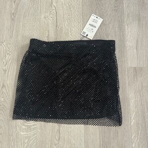 Zara black studded mini skirt